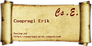 Csepregi Erik névjegykártya